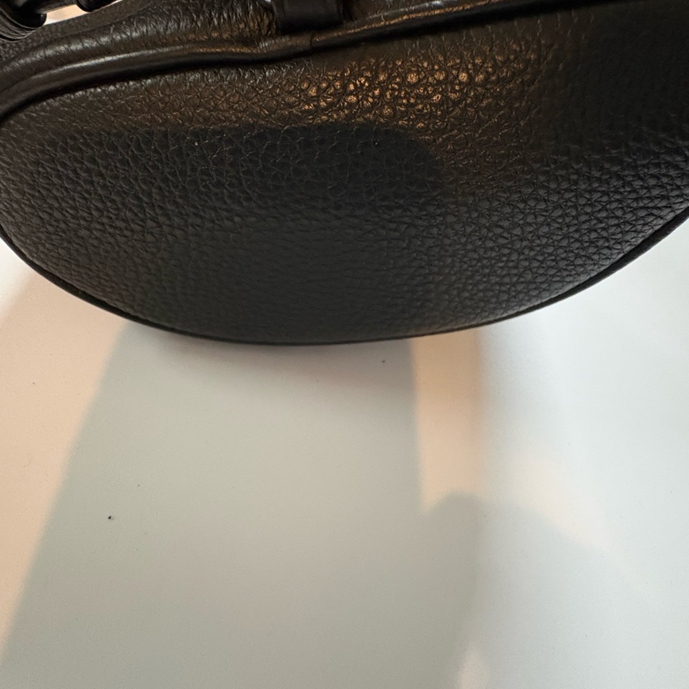 Coach Black Pebbles Leather Studded Drawstring Backpack with Silver Accents - Picture 3 of 11